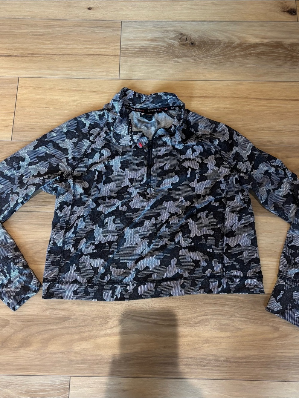 Spyder Black & Gray Camo Active Quarter-Zip Top
